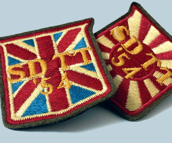 Embroidered clothing badges for clothing.