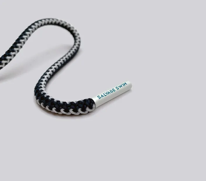 Metal printed branded cord end.