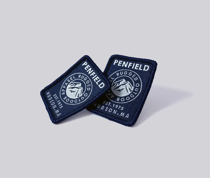 Penfield woven clothing badges.