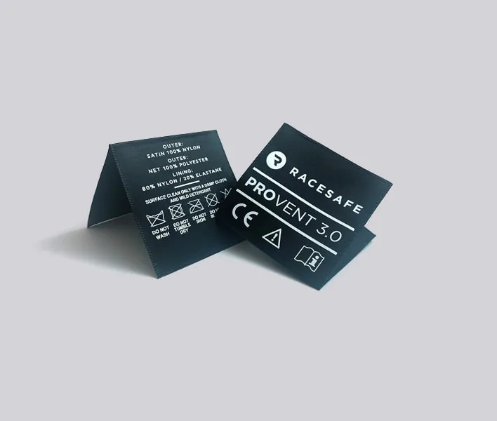 Black polyester printed label.