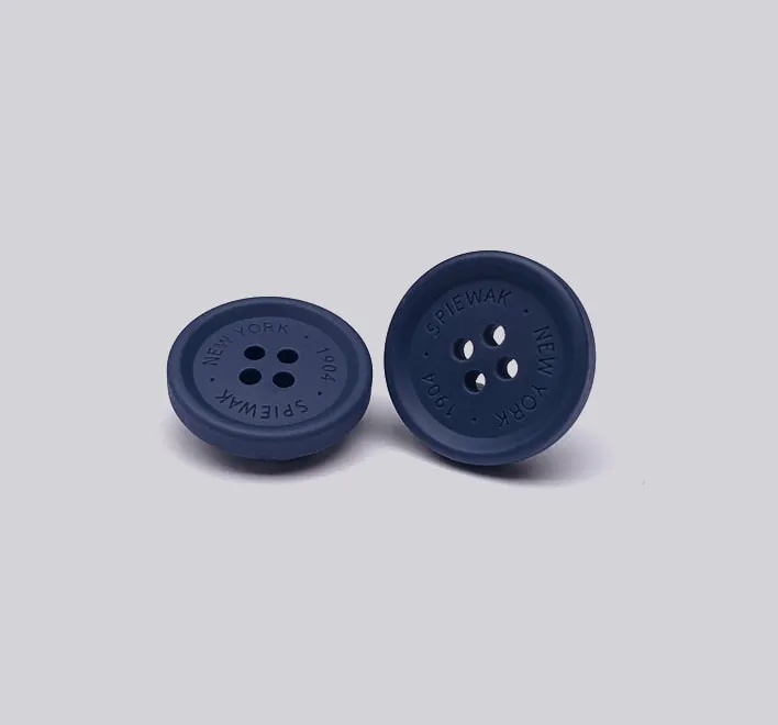 Plastic branded 4-hole engraved sew-on-button