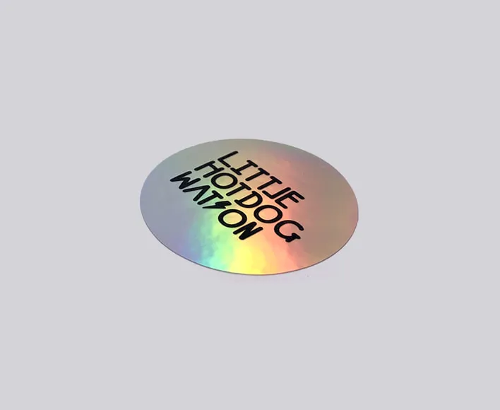 LHW holographic printed sticker.