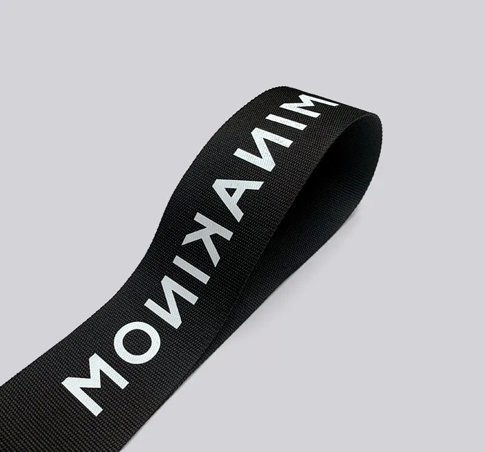 Printed branded cotton tape.